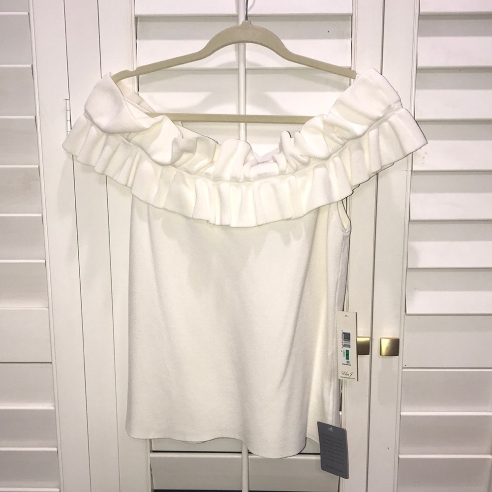 Eliza J Off the Shoulder Ruffle Ivy Top